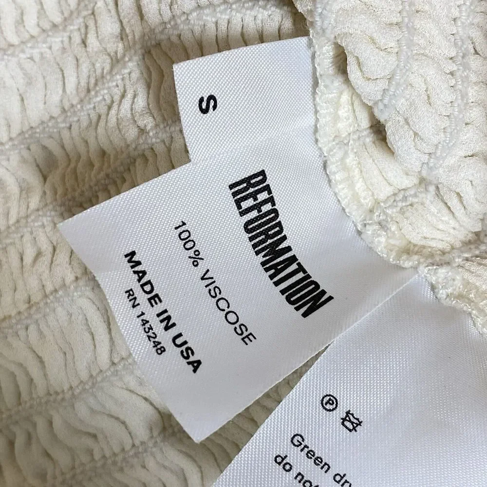Reformation long sleeve‎ Smocked crop top Womens Small Y2K boho - flaw